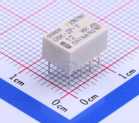 G6K-2P-Y-DC12 OMRON Signal Power Relay 12VDC 1A DPDT Through Hole Mounting