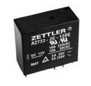 Het Elektro Mechanische Relais DPDT 10A 12VDC 650Ohm van AZ733-2C-12D ZETTLER door Gat